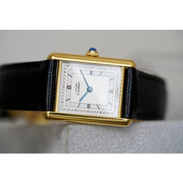 最新エルメス Cartier LM ローマン シルバーダイアル タンク マスト カルティエ 美品 腕時計(アナログ) 
