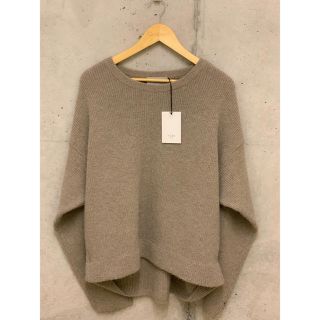 コモリ(COMOLI)のYOKE 7G oversized half knit ベージュ(ニット/セーター)