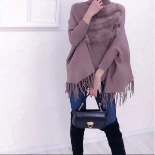 GALLERIE ギャレリー　ファーポンチョ zara moussy インポート(毛皮/ファーコート)