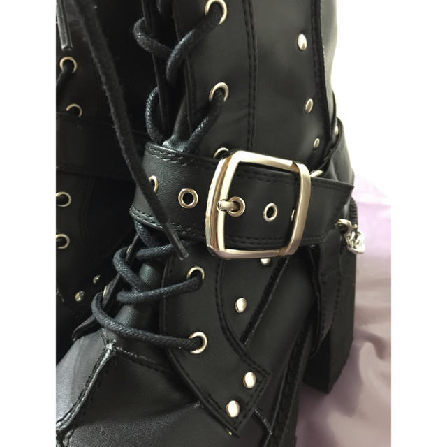 YOSUKE(ヨースケ)のYOSUKE ヨースケ 厚底 編み上げ ブーツ レディースの靴/シューズ(ブーツ)の商品写真