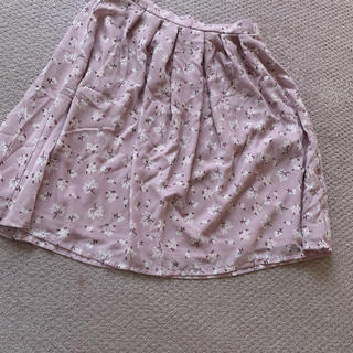 花柄スカート　ピンク　3 L 大きいサイズ(ひざ丈スカート)