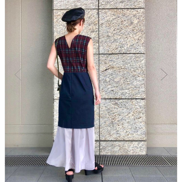 ROSE BUD 異素材ドッキングワンピース 重ね着コンビワンピース