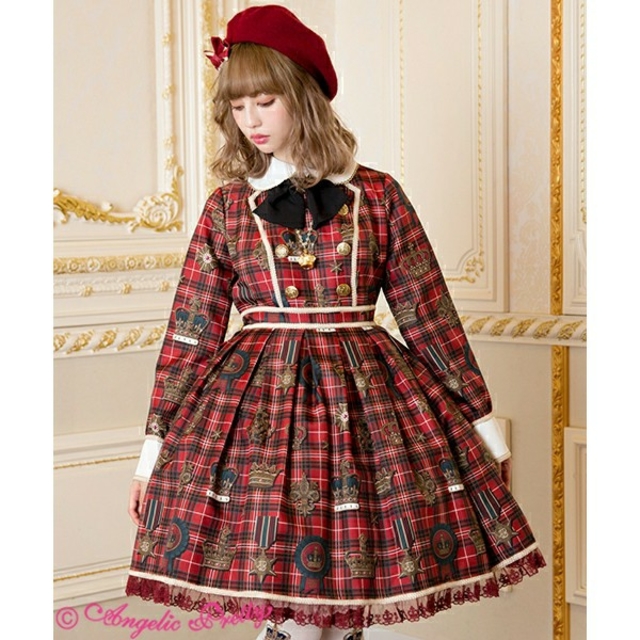 Angelic Pretty 赤 チェック ワンピース カチューシャ Crown ロリィタ ロリータ ゴスロリの通販 By まーらいおん S Shop アンジェリックプリティーならラクマ