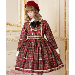 アンジェリックプリティー(Angelic Pretty)の赤 チェック ワンピース カチューシャ crown ロリィタ ロリータ ゴスロリ(ひざ丈ワンピース)