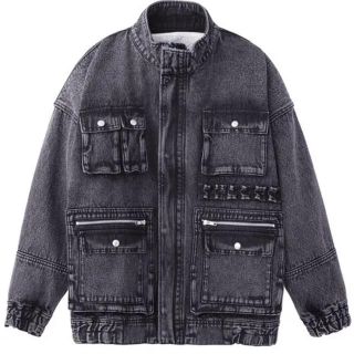 エックスガール(X-girl)のXgirl BOA DENIM JACKET  black 黒(Gジャン/デニムジャケット)