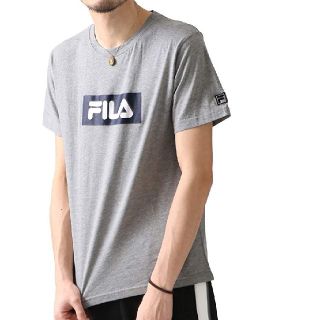 フィラ(FILA)の送料無料！新品未使用！FILA フィラ ボックスロゴ半袖Tシャツ グレー L(Tシャツ/カットソー(半袖/袖なし))