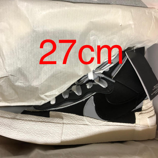 最終値下！！新品 27 sacai blazer mid nike