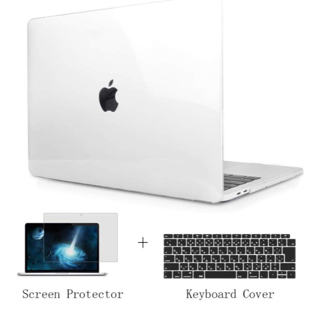 Apple(アップル)のmac book air 13ｲﾝﾁ透明ｹｰｽ＋ｷｰﾎﾞｰﾄﾞｶﾊﾞｰ ﾌｨﾙﾑ スマホ/家電/カメラのPC/タブレット(PC周辺機器)の商品写真