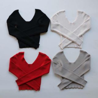 Basic V neck long sleeve ブラック　美品(ニット/セーター)