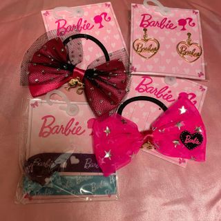 バービー(Barbie)のバービー　barbie ヘアゴム リボン　アクセサリー　シュシュ　ピアス(ヘアゴム/シュシュ)