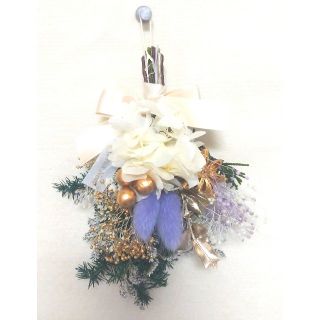 Christmas mini swag(gold/lavender)(ドライフラワー)