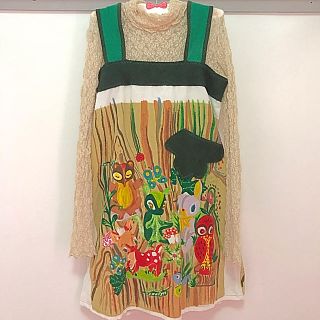 アチャチュムムチャチャ(AHCAHCUM.muchacha)の出品停止間近＊ あちゃちゅむ 鮮やか ジャンパースカート(ミニワンピース)