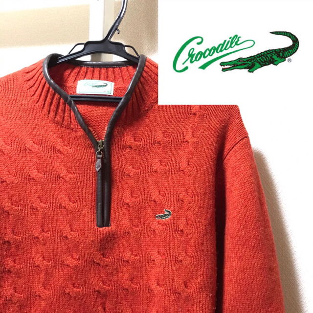 Crocodile(クロコダイル)のクロコダイル ハーフジップニット オレンジ メンズのトップス(ニット/セーター)の商品写真