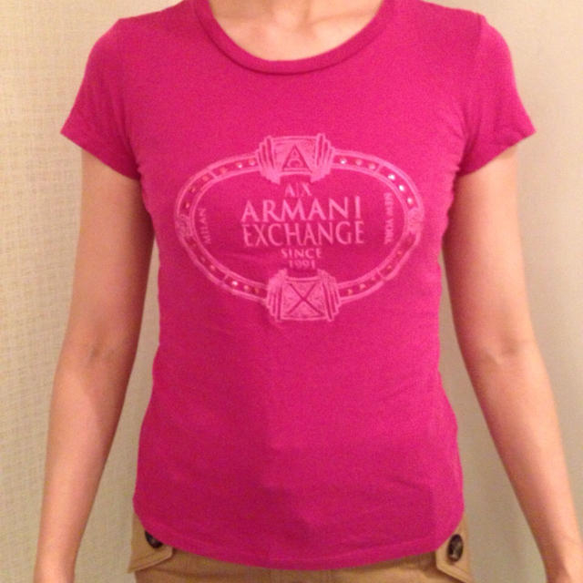 ARMANI EXCHANGE(アルマーニエクスチェンジ)の🔴A｜X♡Tシャツ ピンク レディースのトップス(Tシャツ(半袖/袖なし))の商品写真