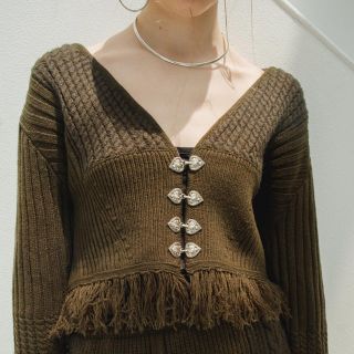 アメリヴィンテージ(Ameri VINTAGE)の【yuraさん専用】cable knit (khaki)(ニット/セーター)