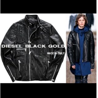 ブラックゴールド(BLACK GOLD)の定価26万DIESELディーゼルBLACKGOLDライダースジャケット新品(ライダースジャケット)