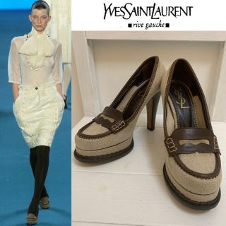 サンローラン(Saint Laurent)のYVES SAINT LAURENT 2005AW ローファーヒールパンプス(ハイヒール/パンプス)