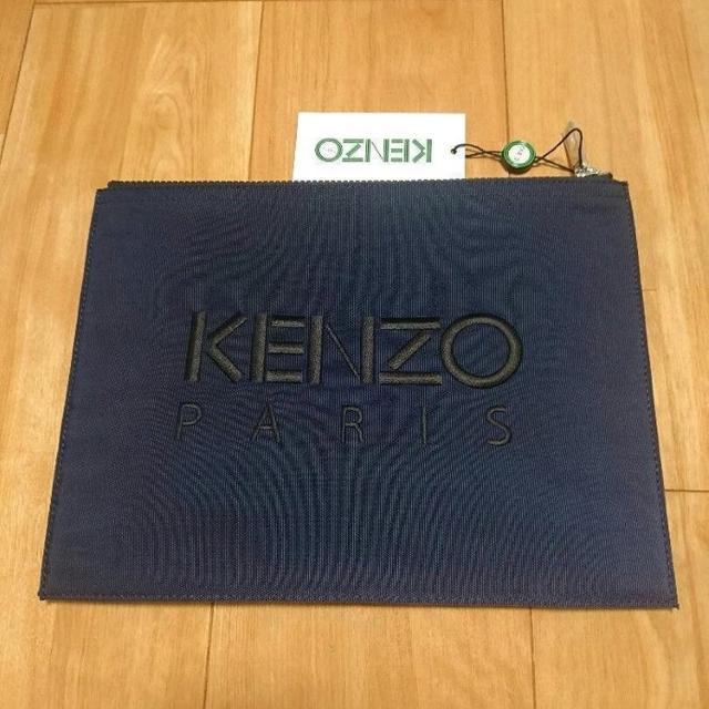 KENZO(ケンゾー)の★新品正規品【KENZO】A4対応 刺繍クラッチバッグ ネイビー メンズのバッグ(セカンドバッグ/クラッチバッグ)の商品写真