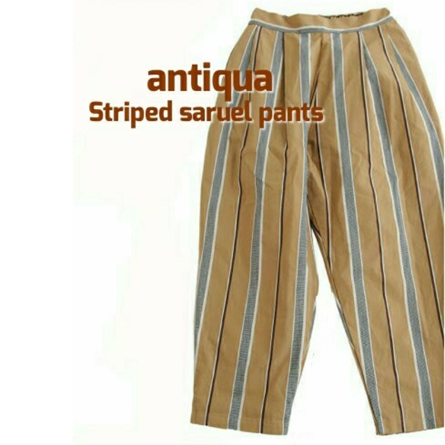 antiqua(アンティカ)のアンティカ antiqua ストライプ柄ゆったりサルエルパンツ 新品 レディースのパンツ(サルエルパンツ)の商品写真