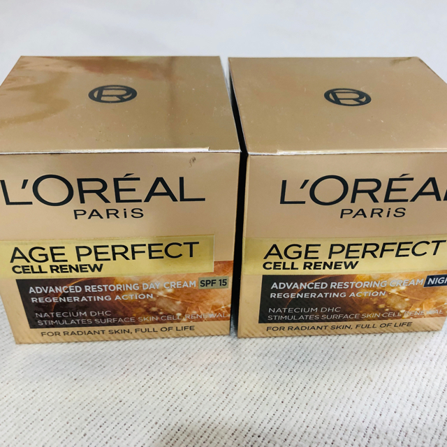 L'Oreal Paris(ロレアルパリ)の値下げ ロレアル 朝と夜用クリーム２個セット コスメ/美容のスキンケア/基礎化粧品(フェイスクリーム)の商品写真