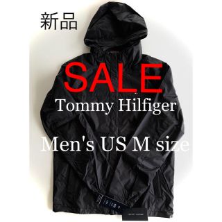 トミーヒルフィガー(TOMMY HILFIGER)のUS限定！新品 トミーヒルフィガー ナイロンジャケット ブラックメンズ M (ナイロンジャケット)