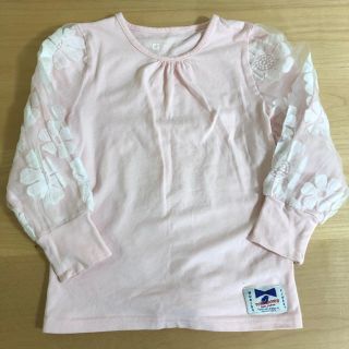 ピンクシャツ　袖レース　TORIDORY(Tシャツ/カットソー)