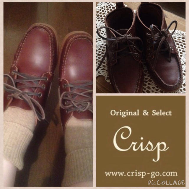 crisp♡美品本革ショートブーツローファー/革靴