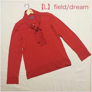 フィールドドリーム(field/dream)のリボンタイ付きウールニット【L】field/dream☆洗濯済(ニット/セーター)