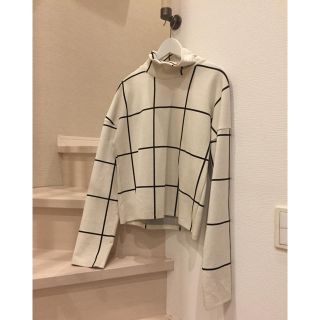 ザラ(ZARA)のZARA 【美品 】トップス チェック タートル(カットソー(長袖/七分))