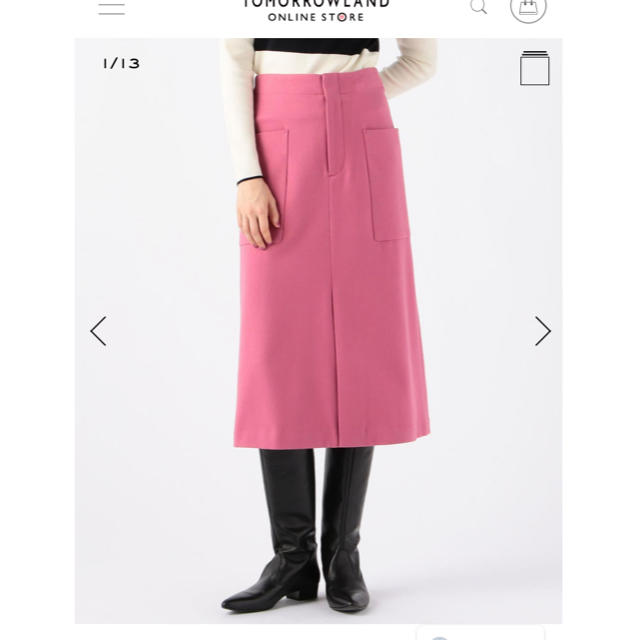 【25％OFF】 MACPHEE トゥモローランド　マカフィー　ピンク　スカート　一度着用 - ひざ丈スカート