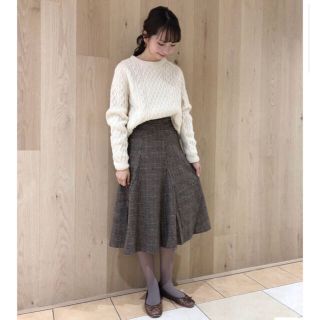 フラワー(flower)の新品未使用 flower フラワー warm flare check skirt(ロングスカート)