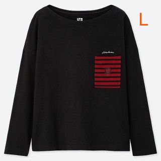 ユニクロ(UNIQLO)のユニクロ リサ・ラーソン グラフィック Tシャツ Lサイズ／ブラック 新品！(Tシャツ(長袖/七分))