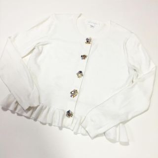 ジルスチュアート(JILLSTUART)のJILL ペプラムビジューカーディガン(カーディガン)