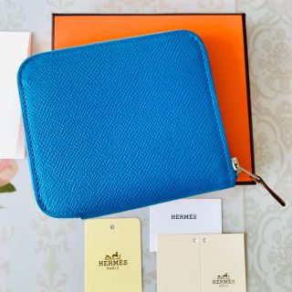 エルメス(Hermes)のHERMES シルクイン コンパクト  ブルーザンジバル(財布)