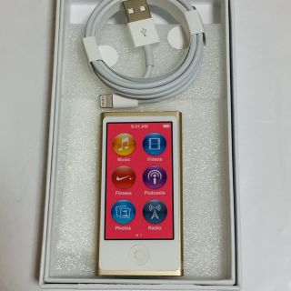 アップル(Apple)の新品未使用Apple ipod nano 第七世代 ゴールド 16GB 製品保証(ポータブルプレーヤー)