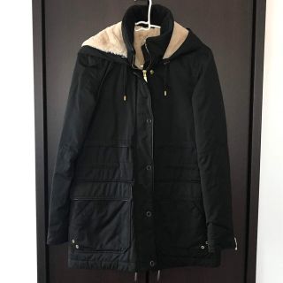 ザラ(ZARA)のZARA モッズコート　フーデッド　ブラック　黒　ザラ　XS(モッズコート)