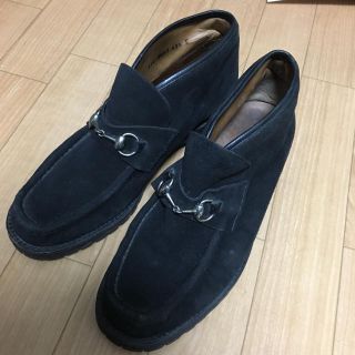 グッチ(Gucci)のGUCCI ホースビット スエードショートブーツ  黒(ブーツ)