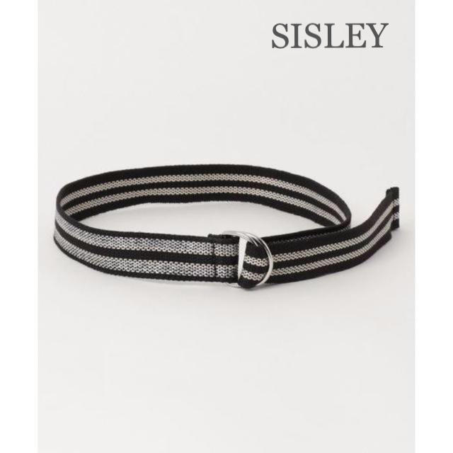 Sisley(シスレー)のSISLEY ラメボーダー柄テープベルト レディースのファッション小物(ベルト)の商品写真