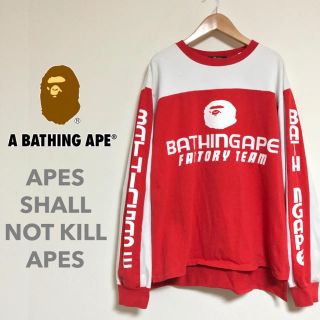 アベイシングエイプ(A BATHING APE)のアベイシングエイプ APE ビンテージ BMXモトクロスチームTEE(Tシャツ/カットソー(七分/長袖))