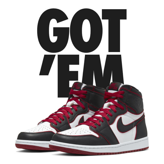 NIKE Jordan1 high OG BLACK REDメンズ