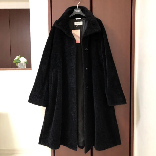 Max Mara(マックスマーラ)の【マックスマーラ】最高級白タグ‼️ アルパカコート ウール ブラック レディースのジャケット/アウター(ロングコート)の商品写真