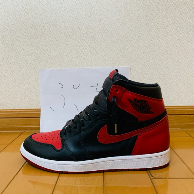 NIKE(ナイキ)の27.0cm air jordan1 bred banned kixsix付き メンズの靴/シューズ(スニーカー)の商品写真