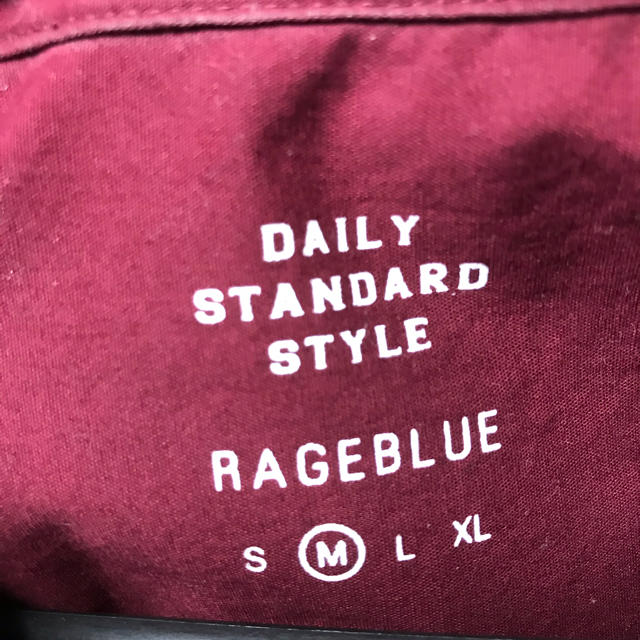 RAGEBLUE(レイジブルー)のRAGE BLUE バンドカラーシャツ ワインレッド メンズのトップス(シャツ)の商品写真