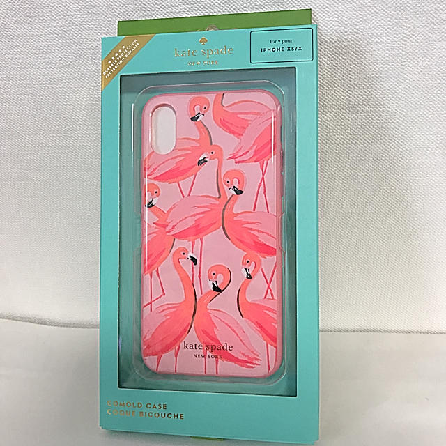 kate spade new york - 新品 未使用 ケイトスペード iPhone case XS X フラミンゴ柄の通販