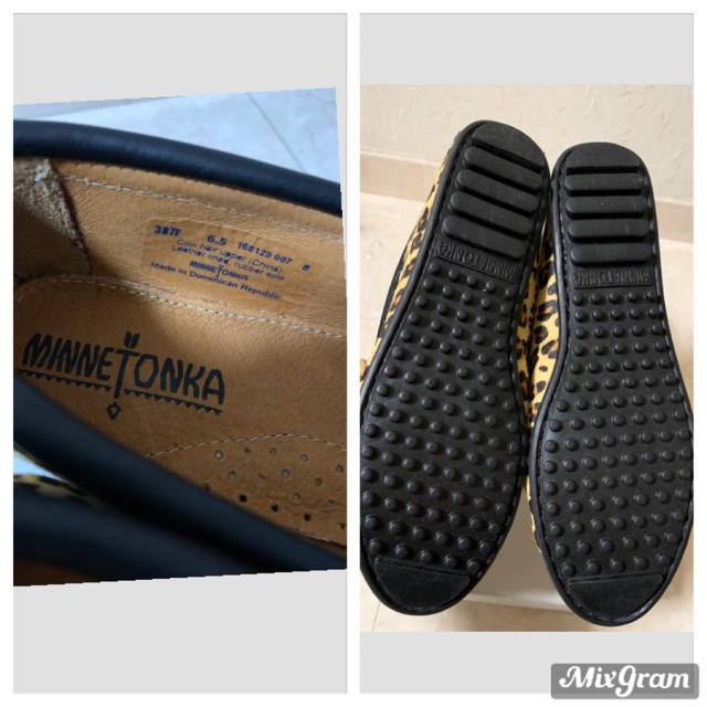 Minnetonka(ミネトンカ)の新品❗️希少❗️ミネトンカ モカシン 6.5 本革レオパード レディースの靴/シューズ(ローファー/革靴)の商品写真