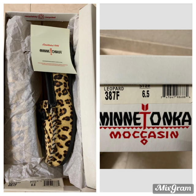 Minnetonka(ミネトンカ)の新品❗️希少❗️ミネトンカ モカシン 6.5 本革レオパード レディースの靴/シューズ(ローファー/革靴)の商品写真