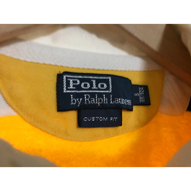 POLO RALPH LAUREN(ポロラルフローレン)のラルフローレン メンズ ボーダー ラガーシャツ Sサイズ ラグビーシャツ 黄色 メンズのトップス(シャツ)の商品写真