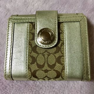 コーチ(COACH)のCOACH コーチ 二つ折り財布 ゴールド(財布)