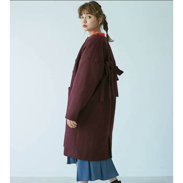 merry jenny(メリージェニー)のmerry  jenny   Back Ribbon coat レディースのジャケット/アウター(ロングコート)の商品写真