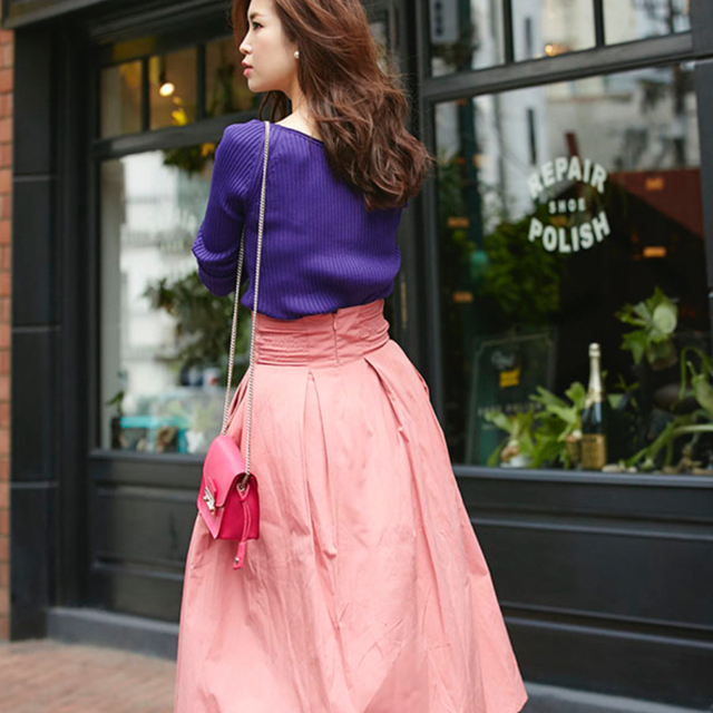 Chesty(チェスティ)のseventen by mihokawahito ハイウエストスカート　ピンク レディースのスカート(ロングスカート)の商品写真